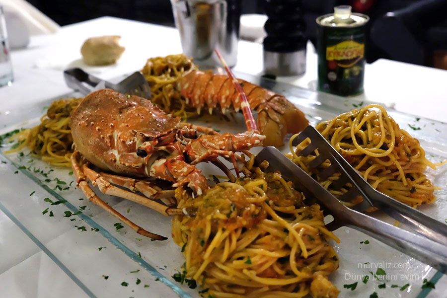 Istakozlu tagliatelle, Ay Yorgi, Yunanistan